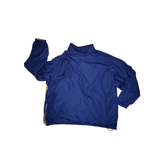 Notre Dame Vtg P2 Reversible Beige Fleece Navy Blue Nylon Pullover Jacket XL - Picture 4 of 12
